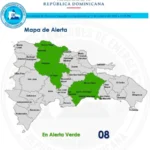 COE coloca ocho provincias y el Distrito Nacional en alerta verde por vaguada