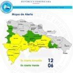 COE amplía alerta amarilla a 12 demarcaciones por lluvias y tormentas eléctricas