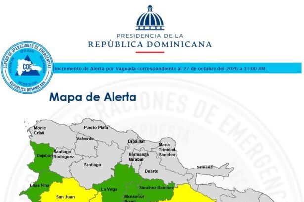 COE amplía alerta amarilla a 12 demarcaciones por lluvias y tormentas eléctricas